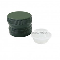 Tappo alluminio Verde prefilettato 31,5mm con salvagoccia 20pz