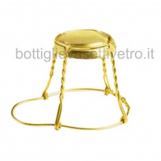 Gabbiette con calotta argento/oro per tappi spumante 50pz