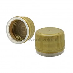 Tappo in plastica prefilettata  con sigillo 24mm ORO