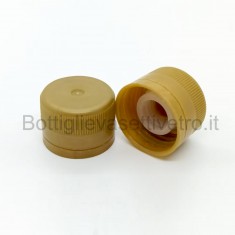 Tappo  in plastica prefilettato oro 31,5mm salvagoccia 20pz